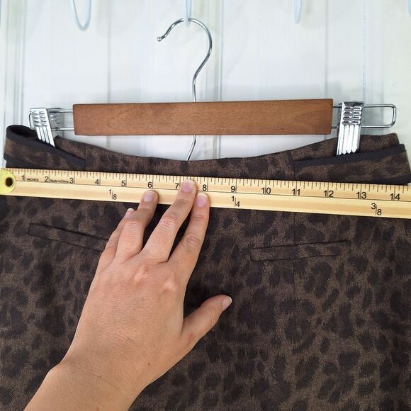 Rebecca Taylor Leopard Print Pencil Skirt Sz 8 - Picture 9 of 12